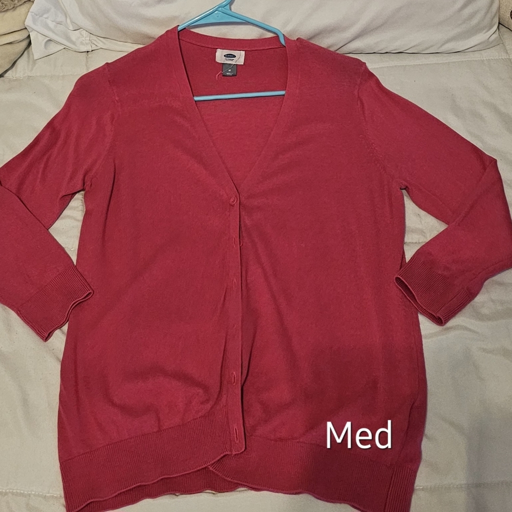 Old Navy Pink Cardigan, 3/4 sleeve Medium